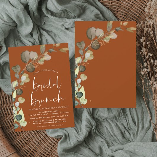 Eukalyptus Burnt Orange Bridal Brunch Dusche Einladung