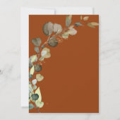 Eukalyptus Burnt Orange Bridal Brunch Dusche Einladung (Rückseite)