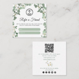 Eukalyptus Business-Logo-Weiterleitung an einen Fr Quadratische Visitenkarte