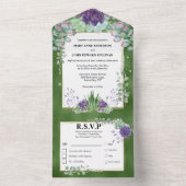 Eukalyptus cactus emerald lila Shimmer All In One Einladung (Innen Boden)