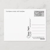 Eukalyptus caesia mit Honigbiene Postkarte (Rückseite)