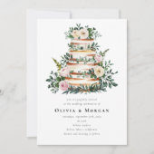 Eukalyptus Cake QR Code Hochzeit Einladung (Vorderseite)