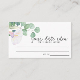 Eukalyptus, calla - Ideen für die Datumsnacht \ Da Begleitkarte