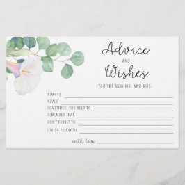 Eukalyptus/calla - Rat und Wünsche Brautparty Briefpapier