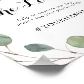 Eukalyptus Calligrafy Share the Liebe Hashtag Sign Poster (Ecke)