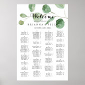 Eukalyptus Calligraphy Alphabetitical Seating Char Poster (Vorne)
