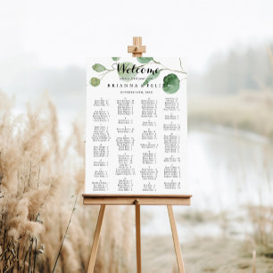 Eukalyptus Calligraphy Alphabetitical Seating Char Poster