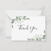 Eukalyptus Calligraphy Brautparty Vielen Dank Mitteilungskarte (Vorderseite)