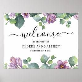 Eukalyptus Calligraphy Floral Welcome Wedding Poster
