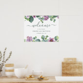 Eukalyptus Calligraphy Floral Welcome Wedding Poster (Küche)