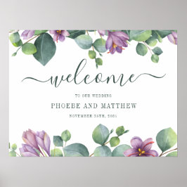 Eukalyptus Calligraphy Floral Welcome Wedding Poster