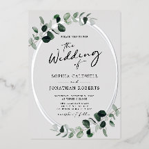Eukalyptus Calligraphy Foto Wedding Silver