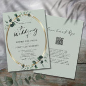 Eukalyptus Calligraphy QR Code UAWG Sage Wedding Einladung