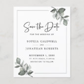 Eukalyptus Calligraphy Save the Date (Vorderseite)