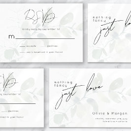 Eukalyptus Calligraphy Script Wedding RSVP Karte