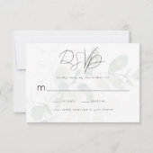 Eukalyptus Calligraphy Script Wedding RSVP Karte (Rückseite)