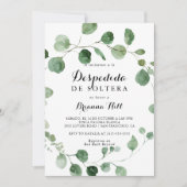 Eukalyptus Calligraphy Spanish Brautparty Einladung (Vorderseite)