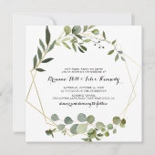 Eukalyptus Calligraphy Square Wedding Einladung (Vorderseite)