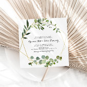 Eukalyptus Calligraphy Square Wedding Einladung