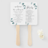 Eukalyptus & Calligraphy Wedemony Program Fächer (Vorne und Hinten)