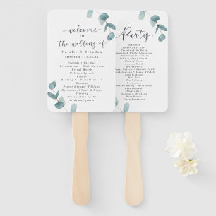 Eukalyptus & Calligraphy Wedemony Program Fächer