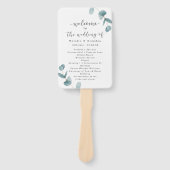 Eukalyptus & Calligraphy Wedemony Program Fächer (Vorderseite)