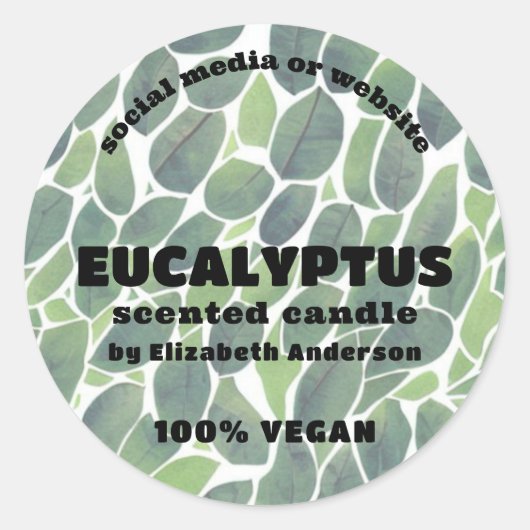 Eukalyptus Candle Runder Aufkleber (Vorderseite)