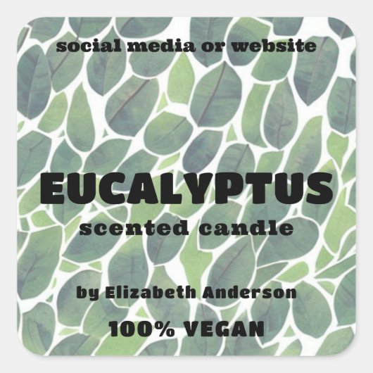 Eukalyptus Candle Square Sticker (Vorderseite)