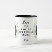 Eukalyptus Cavalier King Charles Spaniel Monogramm Tasse (Zentrum)