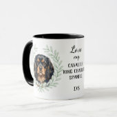 Eukalyptus Cavalier King Charles Spaniel Monogramm Tasse (Vorderseite Links)