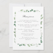 Eukalyptus Celebration of Life Funeral White Einladung (Rückseite)