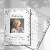 Eukalyptus Celebration of Life Funeral White Einladung
