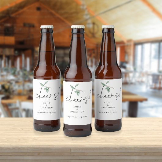 Eukalyptus Cheers Names Wedding Bierflaschenetikett