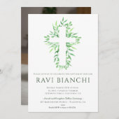 Eukalyptus Christening Greenery Taufe Einladung (Vorne/Hinten)