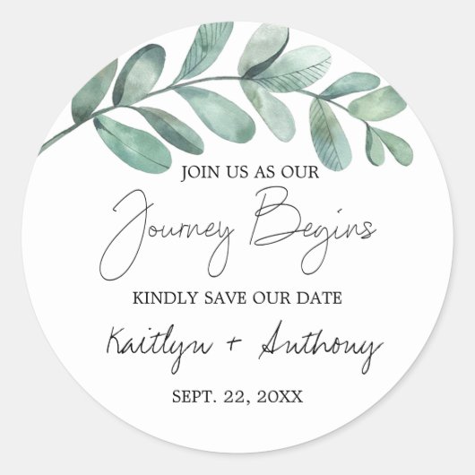 Eukalyptus Classic R Runder Aufkleber (Vorderseite)