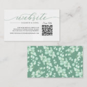 Eukalyptus Clean QR Code Hochzeitswebsite Begleitkarte (Vorne/Hinten)