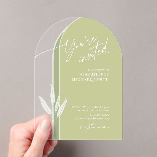 Eukalyptus Color Tones Wedding Green ID901 Acryleinladungen (Insitu (Handheld))