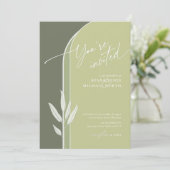 Eukalyptus Color Tones Wedding Green ID901 Einladung (Stehend Vorderseite)