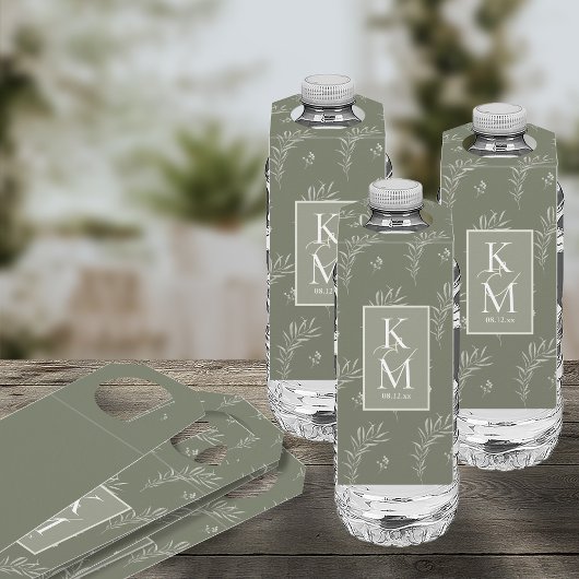 Eukalyptus Color Tones Wedding Green ID901 Flaschenanhänger