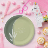 Eukalyptus Color Tones Wedding Green ID901 Pappteller (Party)