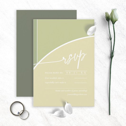 Eukalyptus Color Tones Wedding V2V Green ID901 RSVP Karte