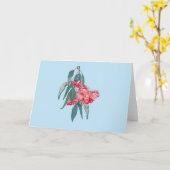 Eukalyptus (Corymbia ficifolia) auf Blue Karte (Gelbe Blume)