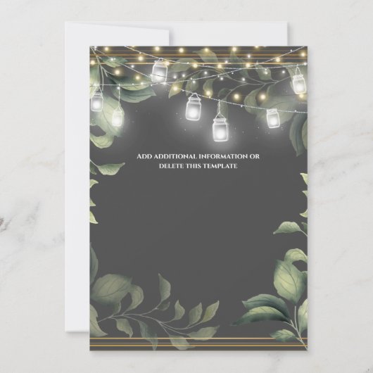 Eukalyptus Country Gartensaitenleuchten Graugold Save The Date (Rückseite)