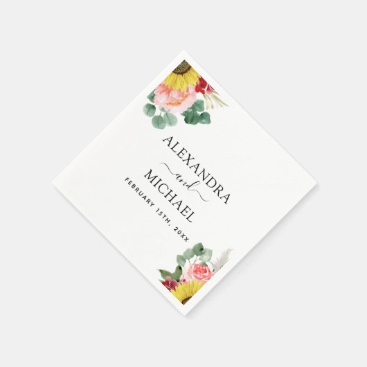 Eukalyptus Country Watercolor Wedding Serviette (Ecke)