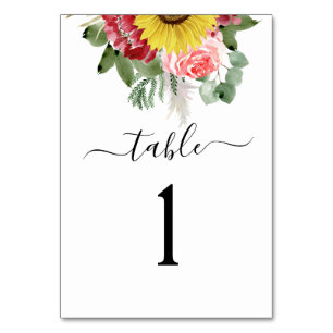 Eukalyptus Country Watercolor Wedding Tischnummer