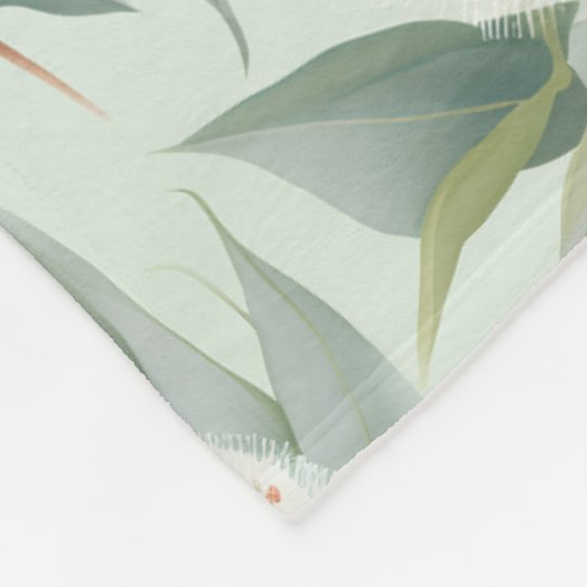 Eukalyptus Cream Sage Floral Fleece Donnerplättche (Ecke)