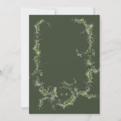 Eukalyptus Cream Wreath | Green Monogram Wedding Einladung (Rückseite)