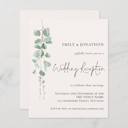 Eukalyptus-Creme-Hochzeitsempfang (Vorne/Hinten)
