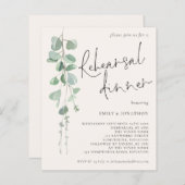 Eukalyptus Creme Probe Abendessen Einladung (Vorne/Hinten)