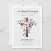 Eukalyptus-Cross-Beerdigung Dankeskarte (Vorderseite)